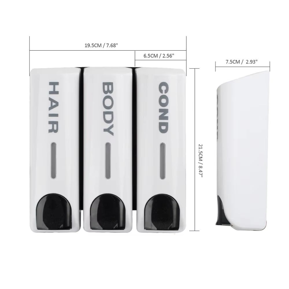 Single/Double/Triple 350Ml Soap Dispenser Wall-Mount Shower Bath Shampoo Dispenser Liquid Soap Container Bathroom Accessories