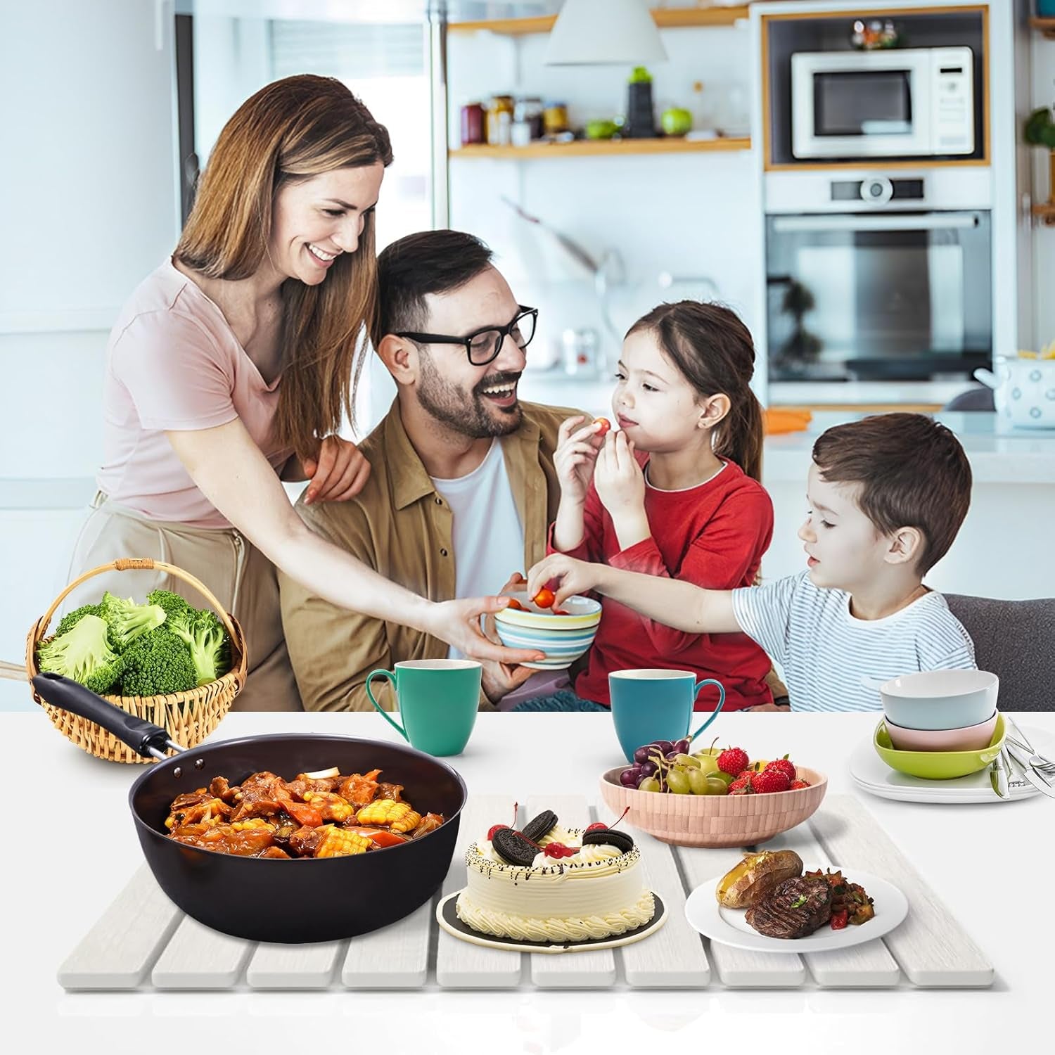 Large Stone Dish Drying Mats for Kitchen Counter, 24X16 Quick Dry Absorbent Drying Matt Kitchen Counter, Diatomaceous Earth Dish Drying Mat, Collapsible Dish Mat Dish Pads for Drying, White
