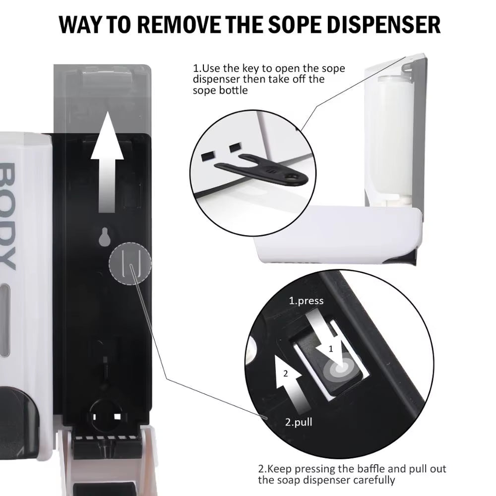 Single/Double/Triple 350Ml Soap Dispenser Wall-Mount Shower Bath Shampoo Dispenser Liquid Soap Container Bathroom Accessories